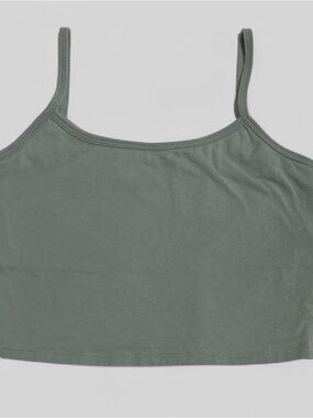 Active USA Olive Green Cropped Spaghetti Strap Tank